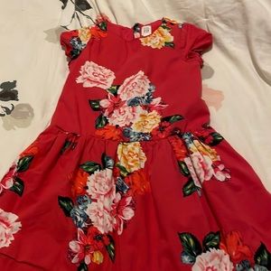 Beautiful red flower dress. Can be worn for Summer or Valentine’s Day.